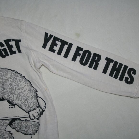 CARTERS YETI SNOWBOARD LONG SLEEVE TEE BOYS 6 CREAM EUC FUNNY GRAPHIC - Picture 7 of 11